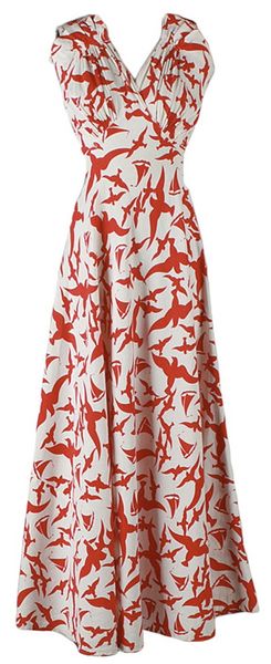 1930's cotton faille dress with saliboats and seabirds.  Be still my heart!