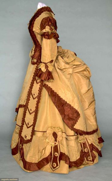 Augusta Auctions - Silk Faille bustle dress, 1868-72; 3 piece, peplum bodice, bell skirt & bustle o…
