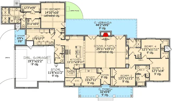 Plan W64003BB: Ranch, Country, Exclusive, Corner Lot, Photo Gallery, Hill Country House Plans & Hom…