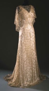 Evening Dress: Capelet, Belt and Slip    Made in France  c. 1933
