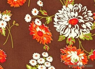Betty Dear Fabric Brown Floral Garden by Darlene Zimmerman