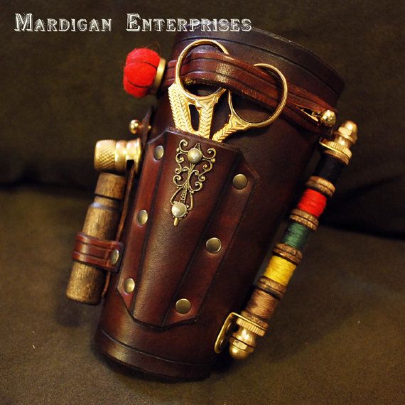 "Tailor's Assistant" steampunk sewing bracer. So many great details! $150. (Are you freaking kiddin…