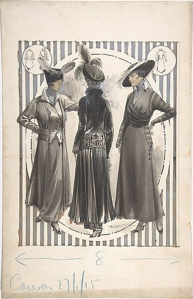Rough draft of image for a magazine, H. Causon, January 1915; MMA 67.566.10a