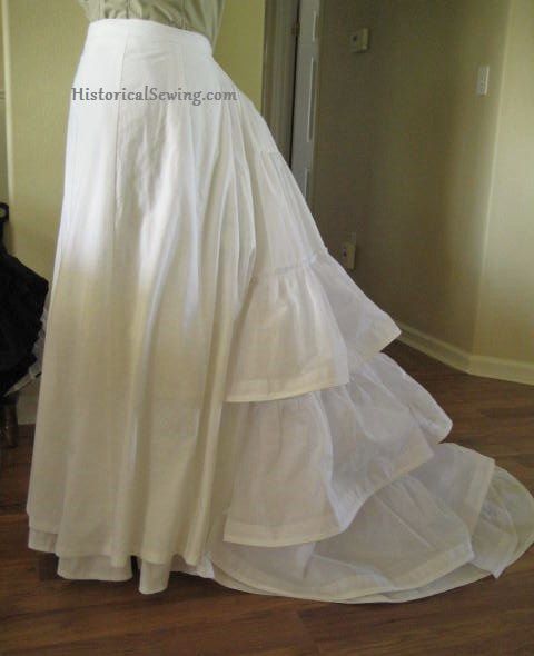 1870s Trained petticoat with corded ruffles [how it was made] | HistoricalSewing.com