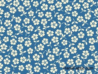 Sea Side Floral Cotton Fabric Blue