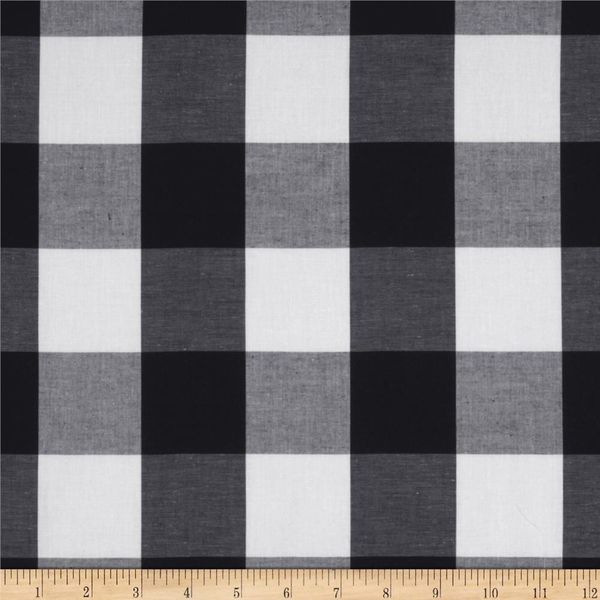 Stretch Yarn Dyed Shirting Large Check White/Black
