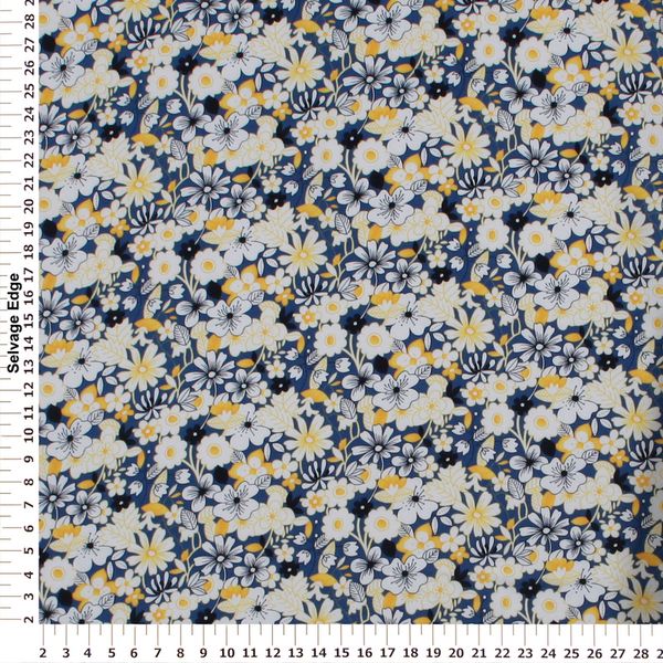 Challis Fancies - Rayon Challis Summerfield Blue Fabric