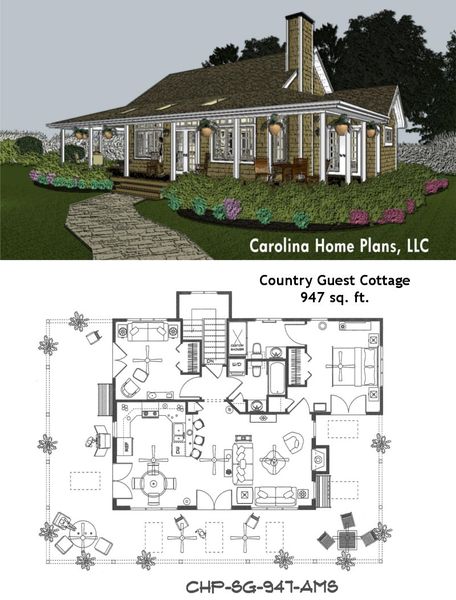Small cottage home plans with wrap-around porch