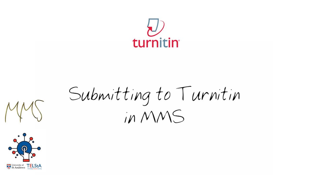 Submitting to Turnitin in MMS