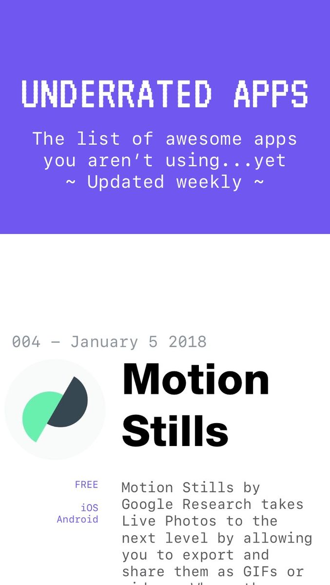 Underrated Apps