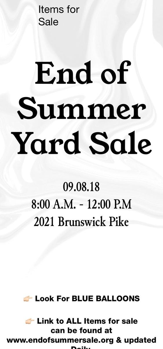 End of Summer Yard Sale