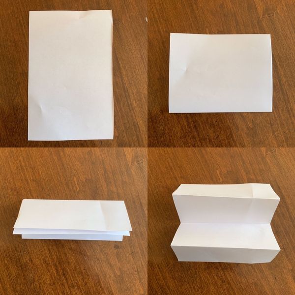 Accordion fold into 4 sections
