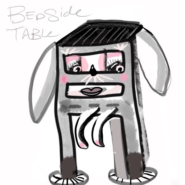Bedside Table Bunny by Rebecca Stees