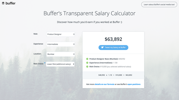 Buffer’s Transparent Salary Calculator