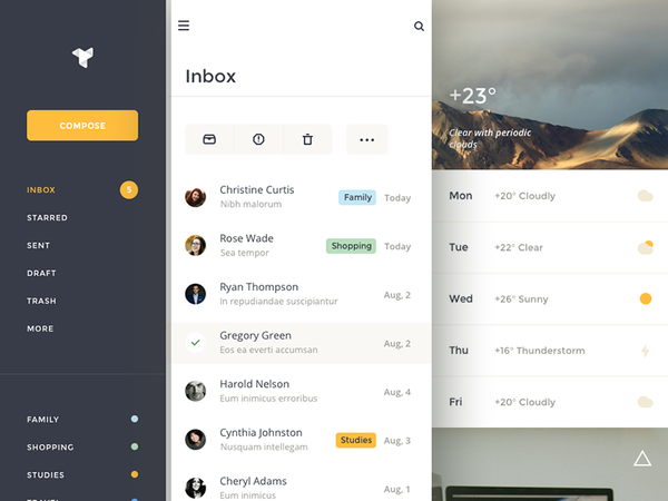 Inbox Dashboard by Creativedash - Dribbble