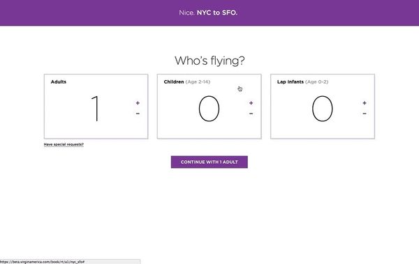 Virgin America UI