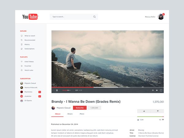 YouTube Redesign II