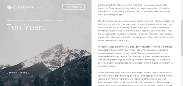 Squarespace Blog (2014)