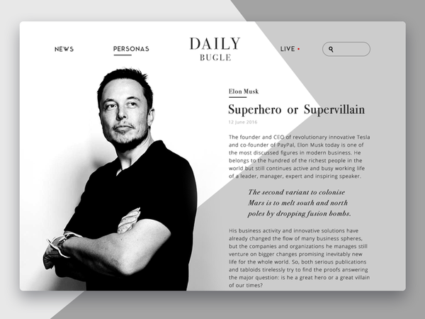 Daily Bugle Online Magazine by Dima Panchenko - Dribbble