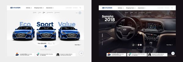 Hyundai website UX experiments. on Behance