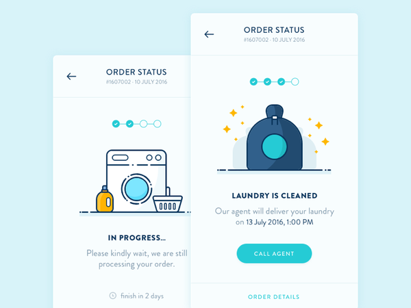 Order Status Screen - Laundry App