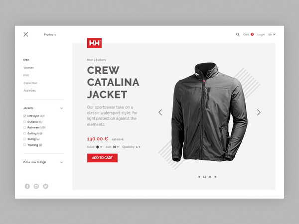 Helly Hansen product page
