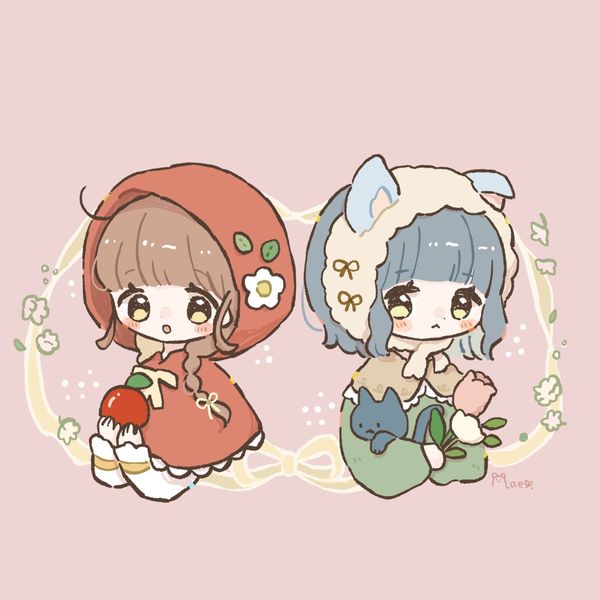 ひなた なえ on X: "赤ずきんとおおかみ🍎🐺🌳 https://t.co/vwn0havoOy" / X