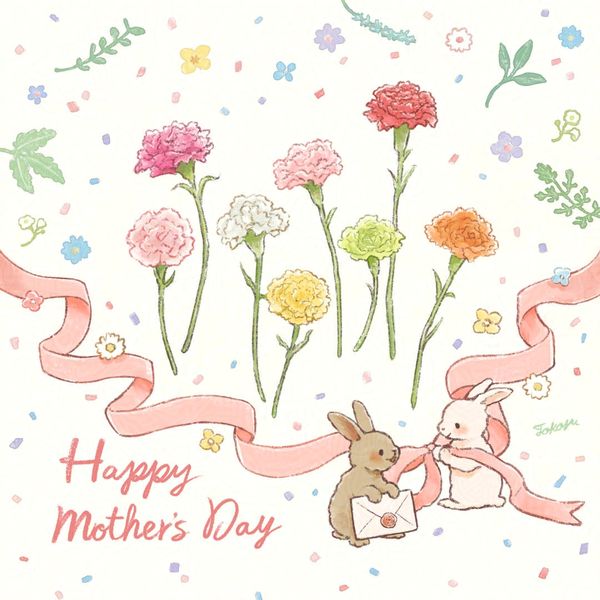 とこゆ｜イラストレーター on X: "Happy Mother's Day!🎀 #母の日 https://t.co/PVJoARk…