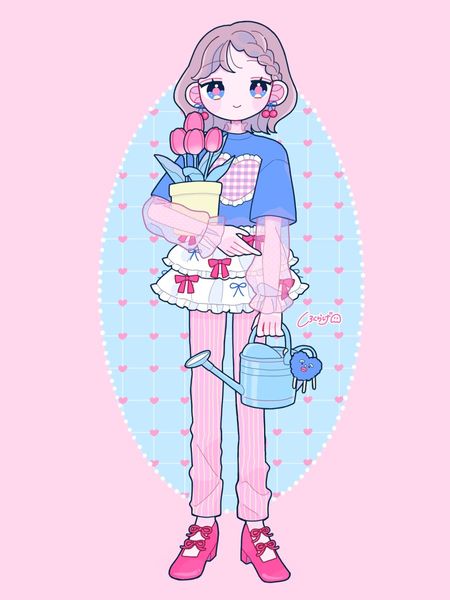 しろくらげ on X: "🌷🍒 #commissionwork https://t.co/DwkO8jv80L" / X