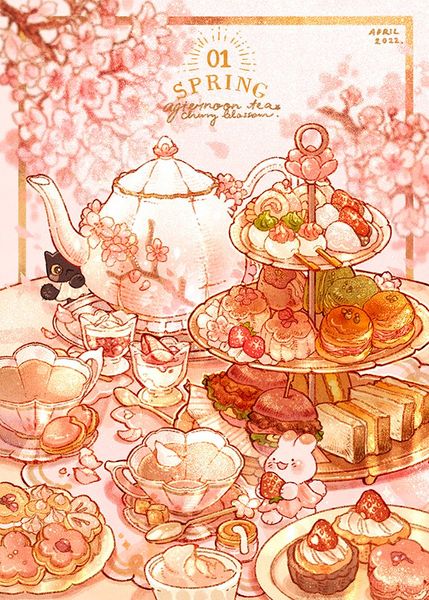 nao 🍞🍳 on X: "🌸Afternoon teatime 01; spring ed. 🌸 https://t.co/0Jcsf71Ya7" / X