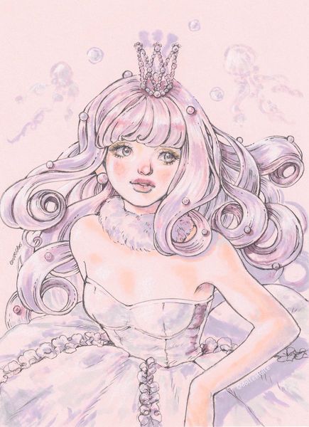 ⭐Miss Étoile🌙 on X: "Princess Jellyfish 🪼 Painted this with markers and pencil colors. One…