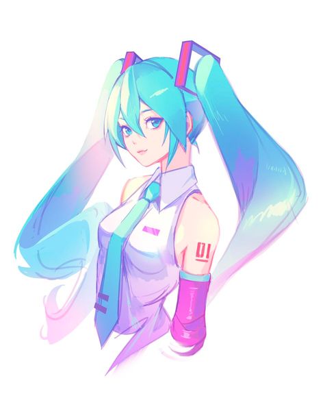 『Calla』 on X: "1 hour Hatsune Miku doodle from yesterday 🩵 #初音ミク #artmoots https://t…