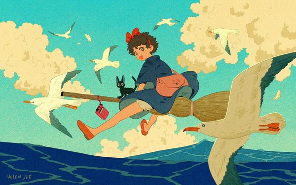 Helen Jee on X: "Kiki &amp; Jiji. 🧹🐈‍⬛ https://t.co/tQAA4egeyG" / X