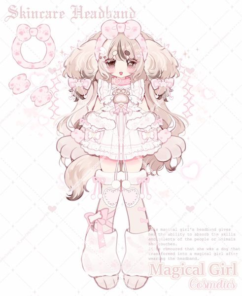 Pippo 🐰 comms open on X: "Magical Girl: Skincare Headband 🎀 🐾 #adoptable info 👇 https:/…