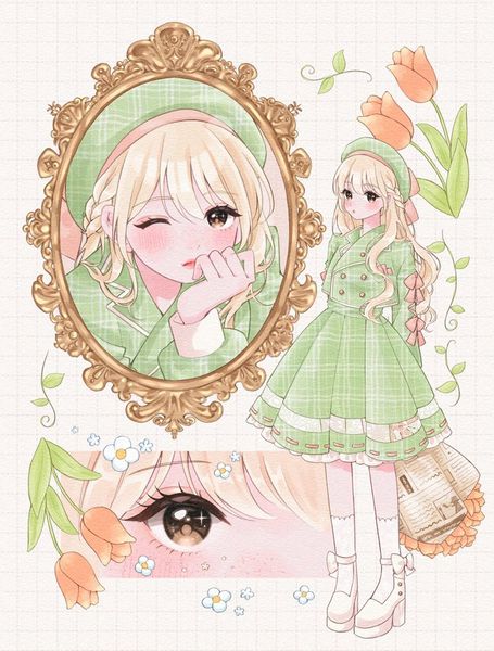 七瀬ゆに on X: "創作女の子描いてます🌷 衣装デザインが大好きです⋆.⋆