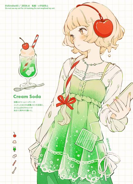 しらほ on X: "クリームソーダ🍒 https://t.co/FLGCwjSfyy" / X