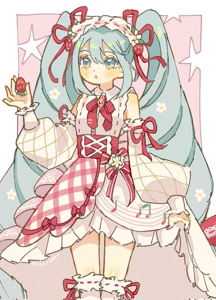 f i ☆ミ on X: "Hi! 🩷🎀 I'm an illustrator from Portugal and Miku is my muse ☆ミ #MikuWor…