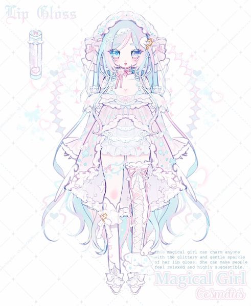 Pippo 🐰 comms open on X: "Magical Girl: Lip Gloss ✨ 💗 🪽 #adoptable info 👇 https://t.c…