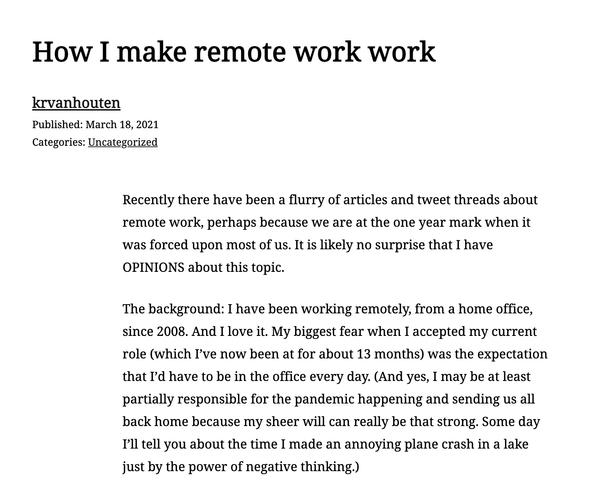 How I make remote work work – Designing Inward